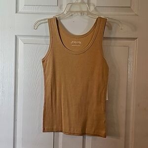 Petite spaghetti strapped beige shirt